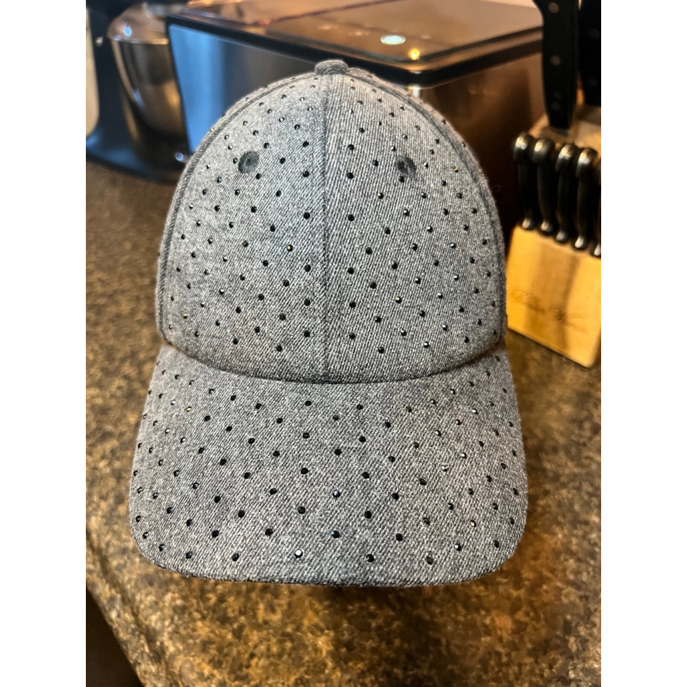 ZARA Grey Rhinestone Baseball Cap